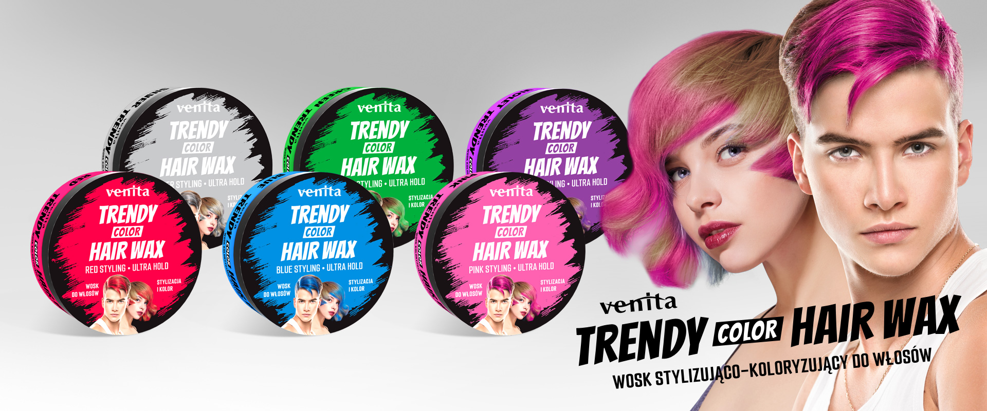 Hair Wax packagings and young couple